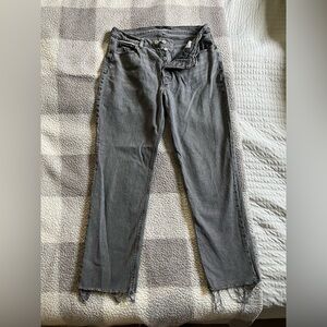 Old Navy High Rise Slouchy Straight Black Jeans, Size 10